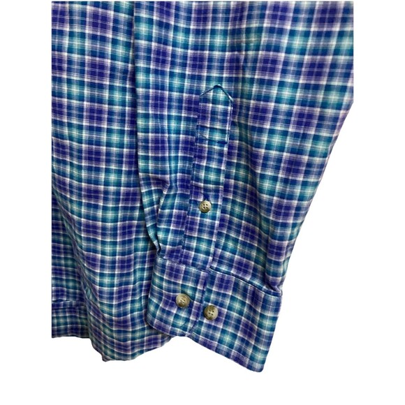 Men's Ariat Pro Series Stretch Classic Fit LS Buttonup Shirt Blue Plaid Size L - Picture 7 of 9